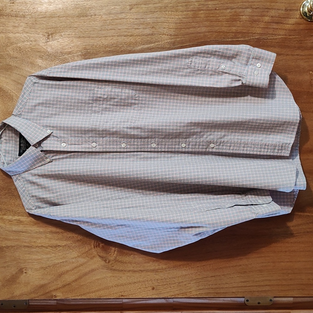 Brooks Brothers Country Club 100% Egyptian Cotton Twill Multicolor Plaid Shirt L